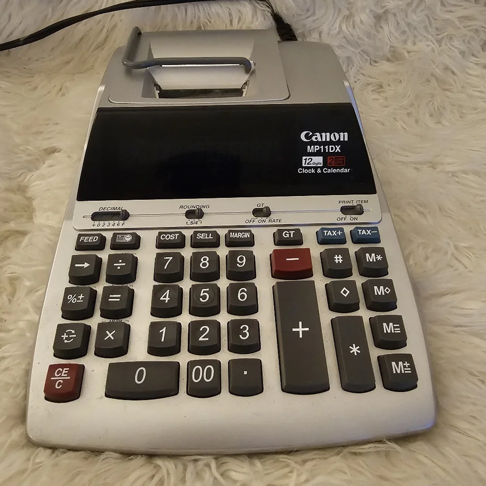 Canon MP11DX Printing Calculator 12 Digit, 2 Color print, Clock/Calendar